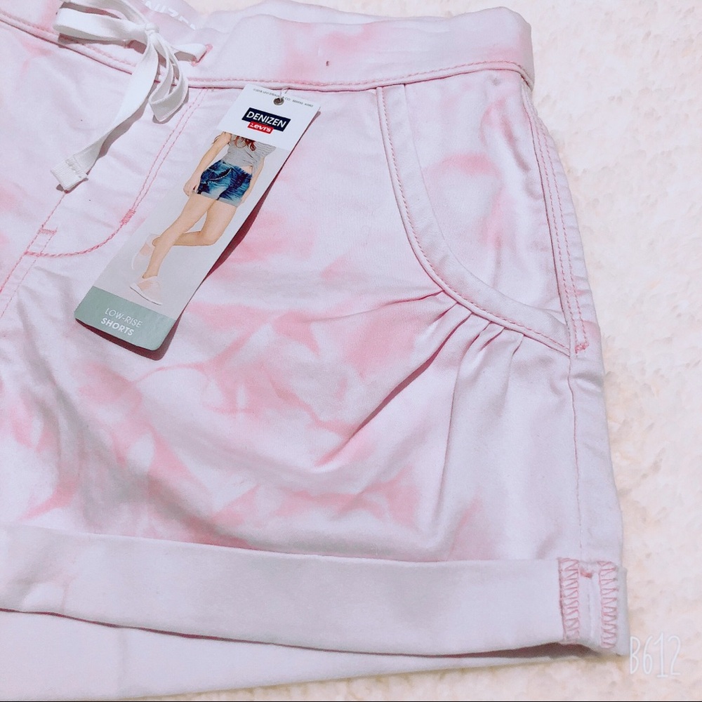 Levi’s Pink Tie-Dye Rolled Jogger Shorts, Size S, New w/Tag - Picture 4 of 11